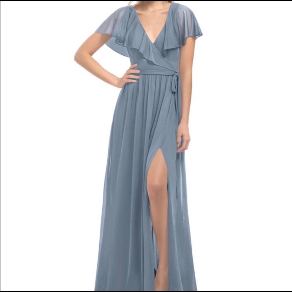 Azazie Jael dress dusty blue